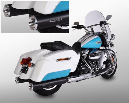 Miller Exhaust Schwarz, Standardpolitur Schalldämpfer Ref : MIL00342A / HD-FL3-107-X37.06 