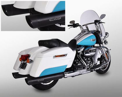 Miller Exhaust Schwarz, SlashCut-Endstück Schalldämpfer Ref : MIL00345A / HD-FL3-107-X37.09 