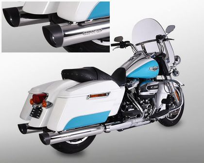 Miller Exhaust Poliert, SlashCut Schwarz Schalldämpfer Ref : MIL00362A / HD-FL3-114-X37.03 