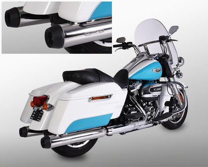 Miller Exhaust Poliert, Schwarze Konische Spitze Schalldämpfer Ref : MIL00364A / HD-FL3-114-X37.05 