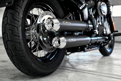 Miller Exhaust Black, Polished Conical Tip Silencer Ref : MIL00793A / HD-SB-114-X39-X48.10 