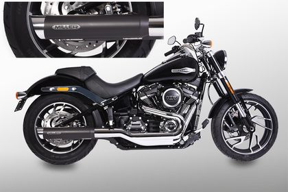 Miller Exhaust Black, Polished SlashCut Tip Silencer Ref : MIL00824A / HD-SG-107-X11.08 