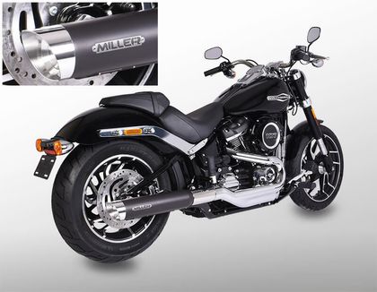 Miller Exhaust Black, Polished SlashCut Tip Silencer Ref : MIL00836A / HD-SG-107-X39.08 