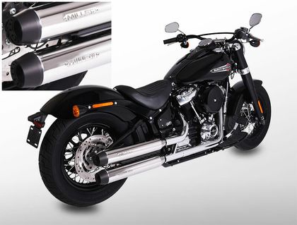 Miller Exhaust Polished, Black Conical Tip Silencer Ref : MIL00925A / HD-ST-107-X39-X48.05 