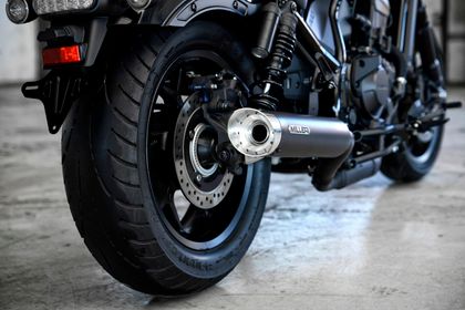 Miller Exhaust Black, Polished SlashCut Tip Silencer