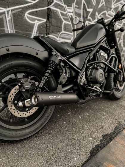 Miller Exhaust Black, Standard Tip Silencer Ref : MIL00999A / HO-CMX500E4-X36.07 HONDA 500 CMX 500 A REBEL ABS (PC56) - 2017 - 2020