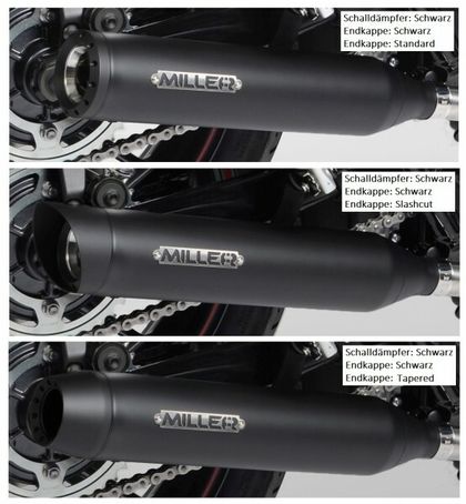 Miller Exhaust Black, Conical Tip Silencer Ref : MIL01003A / HO-CMX500E4-X36.11 HONDA 500 CMX 500 A REBEL ABS (PC56) - 2017 - 2020