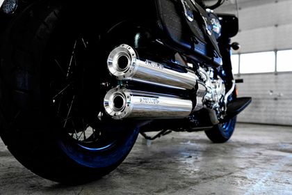 Miller Exhaust Black, Standard Polished Tip Silencer
