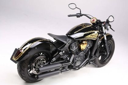 Miller Exhaust Polished, Standard Black Tip Silencer Ref : MIL01147A / IN-SCT-S-X22.01 INDIAN 1000 SCOUT SIXTY - 2016