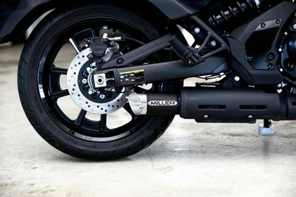 Miller Exhaust Black, Polished SlashCut Tip Silencer