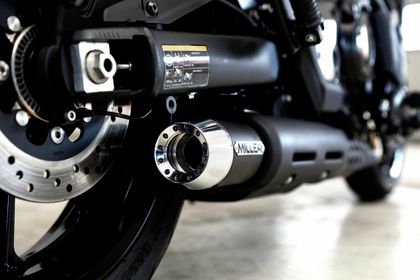 Miller Exhaust Black, Polished Conical Tip Silencer