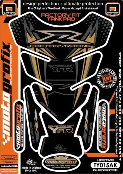 Protège réservoir Motografix 4pcs noir or Universel