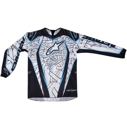 Maillot cross Alpinestars CHARGER GEAR JERSEY BLACK CYAN  Ref : AP0794 