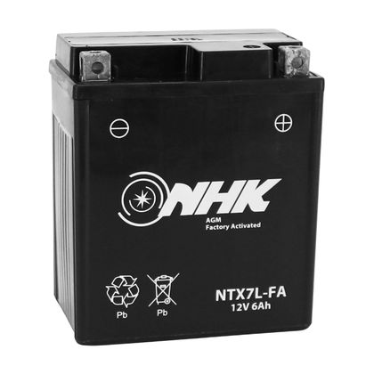 Batterie NHK 12V 6 Ah NTX7L FA SANS ENTRETIEN PRETE A EMPLOI Lg114xL71xH131mm ACTIVEE EN USINE QUALITE PREMIUM - EQUIVALENT YTX7L Ref : NHK00001A / 170296 