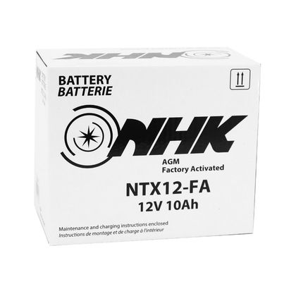 Batterie NHK 12V 10 Ah NTX12 FA SANS ENTRETIEN PRETE A EMPLOI Lg150xL87xH130mm ACTIVEE EN USINE QUALITE PREMIUM - EQUIVALENT YTX12