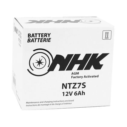 Batterie NHK 12V 6 Ah NTZ7S FA SANS ENTRETIEN PRETE A EMPLOI Lg113xL70xH105mm ACTIVEE EN USINE QUALITE PREMIUM - EQUIVALENT YTZ7S - SLA GEL
