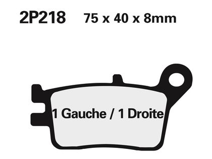 Plaquettes de freins Nissin Off-Road semi-métallique - 2P-218GS