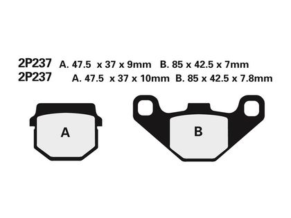 Pastiglie freni Nissin Coppia pastiglie freno 2P237GS posteriore. PEGASO 600 91