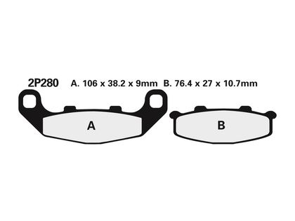 Nissin halfmetalen weg - 2P-280NS Remblokken
