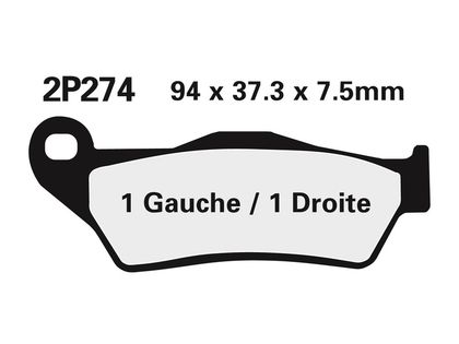 Nissin Off-Road - 2P-274GS Semi-metaal Remblokken