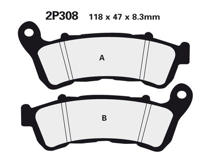 Plaquettes de freins Nissin route semi-métallique - 2P-308NS