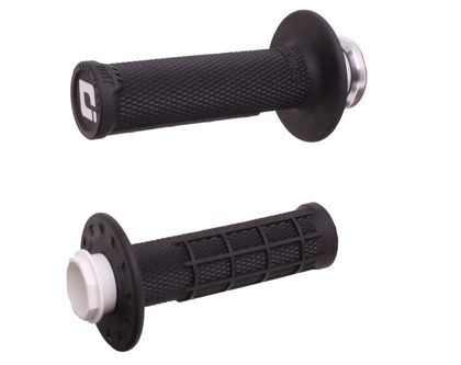 Odi Micro-X Half-Waffle Lock-On - Zwart/Zilver Handgrepen Universeel
