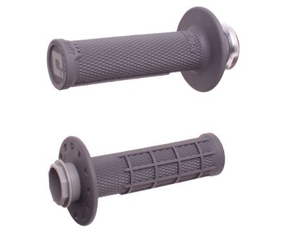 Odi Micro-X Half-Waffle Lock-On - Graphite/Silver Universal Handlebar grips
