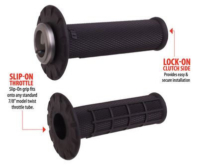 Odi Universal Half-Waffle Lock-On - Black/Black Universal Handlebar grips