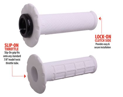 Odi Universal Half-Waffle Lock-On - White/Black Universal Handlebar grips