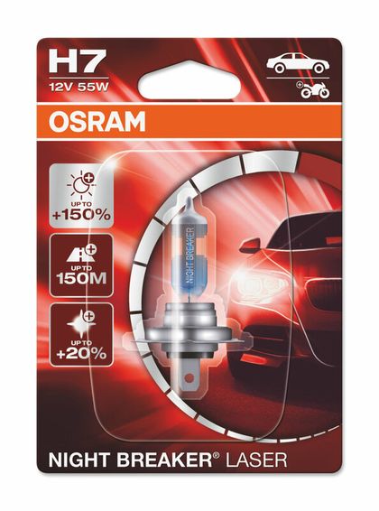 Bombilla Osram Lampara H7 Night Breaker Laser Light 12V 55W PX26d - 1u