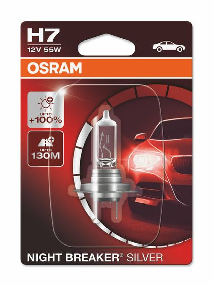 Ampoule Osram H7 Night Breaker Silver 12V 60/55W PX26d - à l'unité