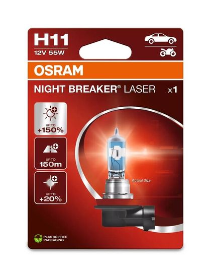Ampoule Osram Night Breaker Laser H11 12V 55W - X1 Universel Ref : OSRM00105A / 1129537 