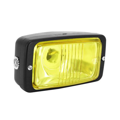Phare avant P2R PROJECTEUR UNIVERSEL RECTANGLE VITRE JAUNE DIAM 140 mm AMPOULE BA20D Ref : P2R00583A / 184650 