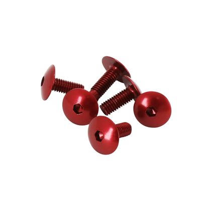 P2R BOLTED HEAD BODY - FAIRING COVER DIAM 6x15 mm RED Universal Kit Visserie Moto