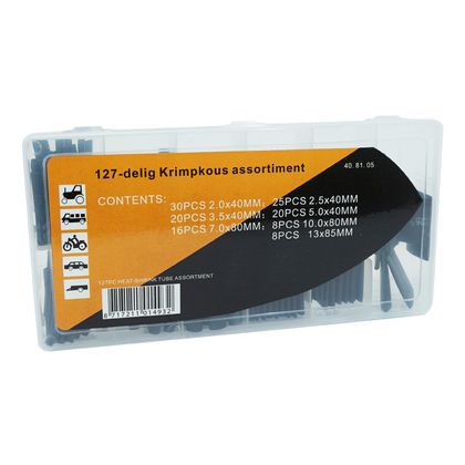 P2R THERMORETRAKTABEL 7 UNTERSCHIEDLICHE GRÖSSEN SORTIMENT BOX 127 TEILE Schrumpfschlauch Universell