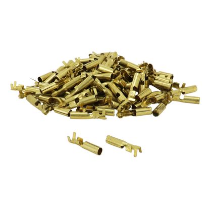 P2R UNINSULATED BRASS FEMALE CYLINDRICAL DIAMETER 4mm WIRE 1.00 TO 2.50mm2 Universal Electrical terminal Ref : P2R01471A / 177955 