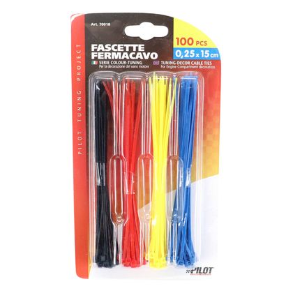 P2R NYLON TYPE RILSAN 2.5x150mm ASSORTMENT - BLUE RED - YELLOW Universal Clamp collars