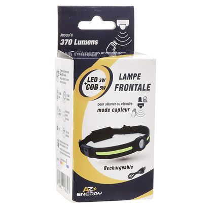 P2R FRONT LEDS - COB 3 - 5W UP TO 370 LM SENSOR MODE ON OR OFF RECHARGEABLE LITHIUM BATTERY USB POWER Universal Lamp