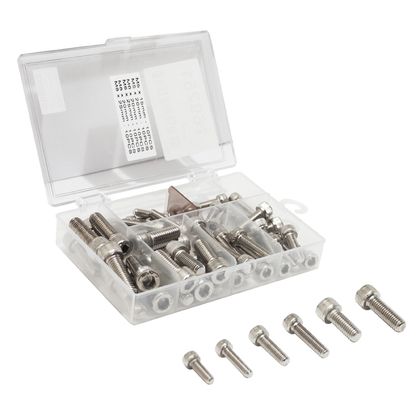 Kit Visserie Moto P2R VIS CHC 6 PANS CREUX M5 x 15 mm - M5 20 mm - M6 x20 mm - M6 25mm - M8 20mm - M8 25mm BOITE 60 PIECES Universel Ref : P2R02400A / 169251 