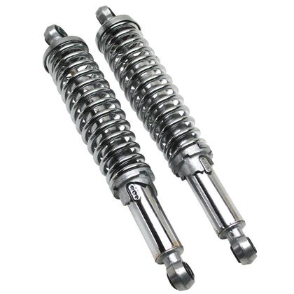 P2R ADJUSTABLE CHROME SPACING 330mm UPPER FIXING DIAMETER 10mm LOWER 8mm PAIR Shock absorber Ref : P2R02868A / 706 