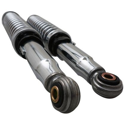 P2R ADJUSTABLE CHROME SPACING 330mm UPPER FIXING DIAMETER 10mm LOWER 8mm PAIR Shock absorber