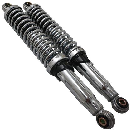 P2R ADJUSTABLE CHROME SPACING 330mm UPPER FIXING DIAMETER 10mm LOWER 8mm PAIR Shock absorber