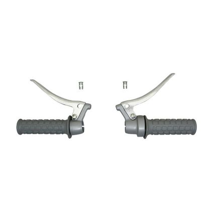 Kit poignée de guidon et levier P2R GAZ - FREIN VINTAGE GRIS PAIRE Universel