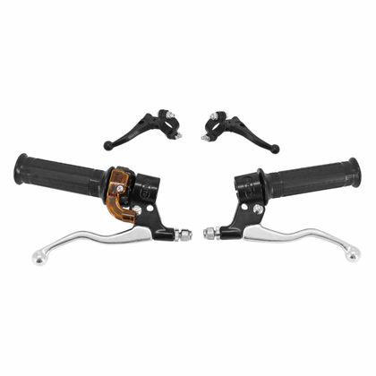 Kit poignée de guidon et levier P2R TARGA MINI METAL - PLASTIQUE - CHROME Universel