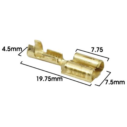 P2R UNINSULATED BRASS FLAT FEMALE 6.3x1 RS 7900 Universal Electrical terminal