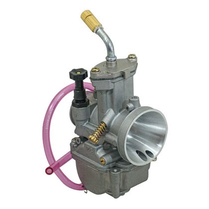 Carburateur P2R CARBURATEUR TYPE PWK 28 SILVER A BOISSEAU PLAT ENTRE AIR POLI AVEC COUDE TOURNANT -QUALITE PREMIUM- -P2R- Universel