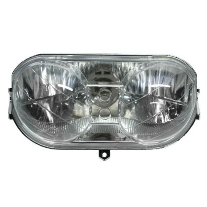 Phare avant P2R OPTIQUE SCOOT ADAPTABLE MBK 50 STUNT 2004+-YAMAHA 50 SLIDER 2004+ (HOMOLOGUE CE) (LIVREE AVEC DOUILLE ET AMPOULE BA20D) -P2R-