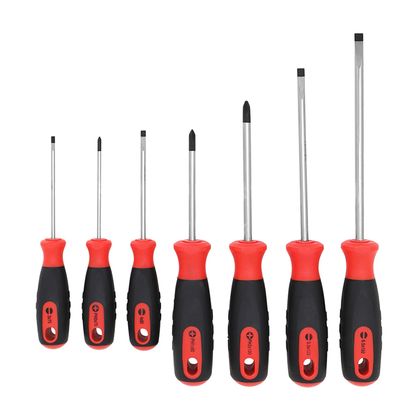 P2R SCREWDRIVER (SET OF 7 IN BOX: 4 FLAT 3 - 4 - 5.5 - 6.5mm + 3 CROSS PH0, PH1, PH2) -P2R- Universal Screwdriver Ref : P2R03614A / 126221 