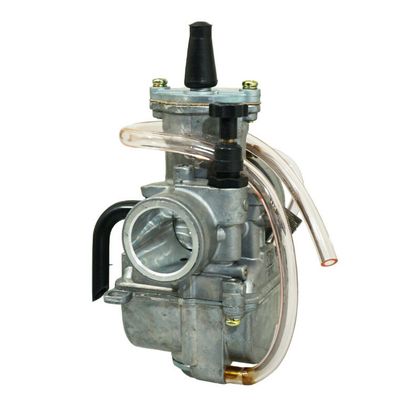 Carburateur P2R CARBURATEUR TYPE PWK 26 SILVER A BOISSEAU PLAT AVEC POWER JET ENTRE AIR POLI + COUDE TOURNANT + STARTER A TIRETTE -P2R- Universel
