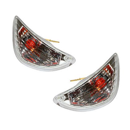 Clignotant P2R CLIGNOTANT SCOOT ADAPTABLE PIAGGIO 50 VESPA LX 2T ET 4T, 125 VESPA LX AR TRANSPARENT (PAIRE) (HOMOLOGUE CE) -P2R-